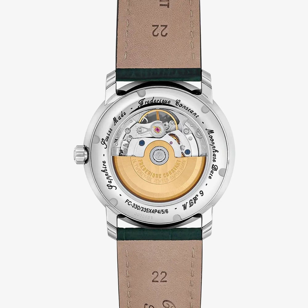 Frederique Constant Mens Classic Heart Beat Moonphase Green Dial Watch FC-335MCGRW4P26