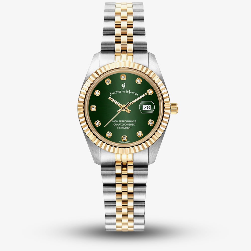 Jacques du Manoir Ladies Inspiration Elegance Two Tone Green Dial Watch JWL01206 - Image 3