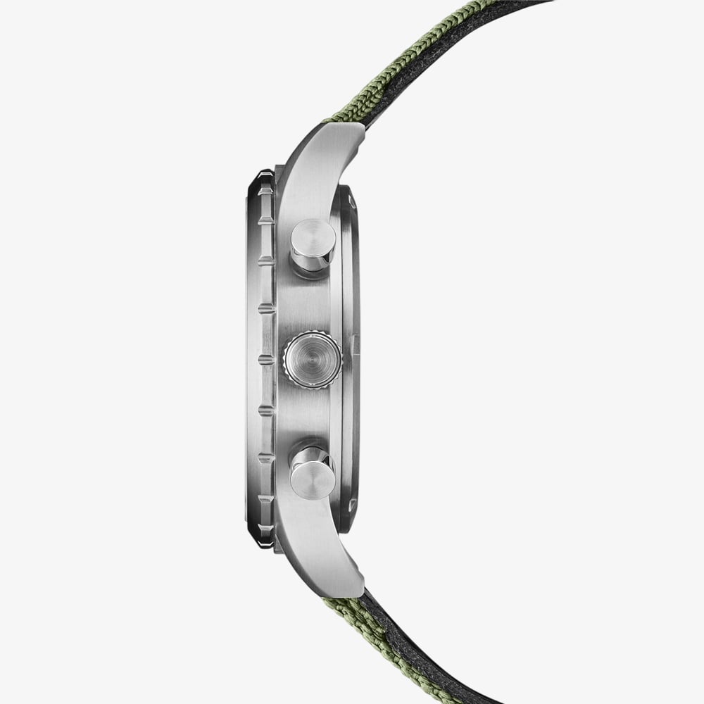 Swiss Military Mens Field Chronograph Green Fabric Strap Watch SM34117.06