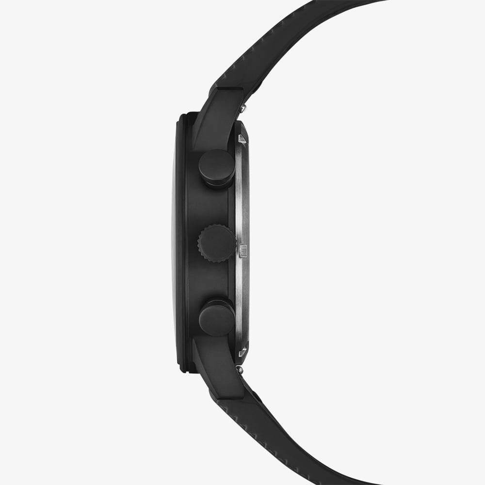 Swiss Military Mens Minimalist Chronograph Black Dial Rubber Strap Watch SM34114.12