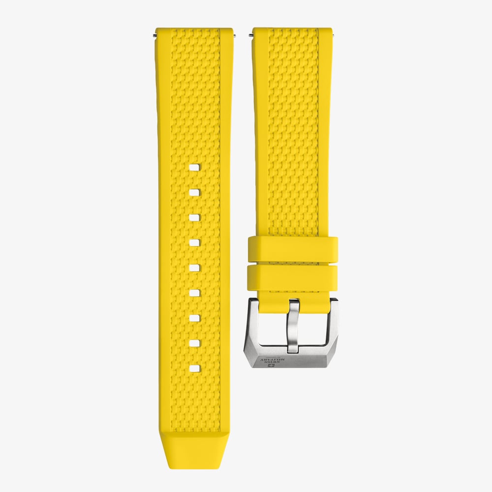 Swiss Military Mens Titanium 300 Yellow Dial Rubber Strap Watch SMA34100.11