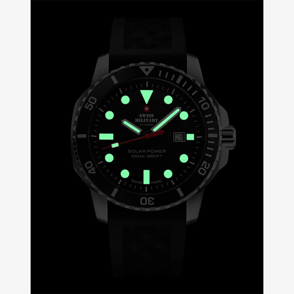 Swiss Military Mens Solar Sports Black Dial Bracelet Watch SMS34102.01