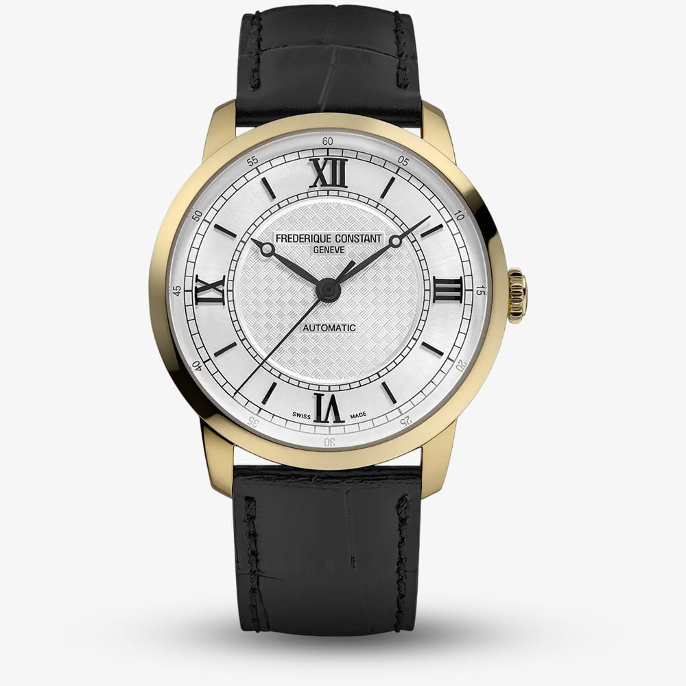 Frederique Constant Premiere Gold Tone Leather Strap Watch FC-301S3B5