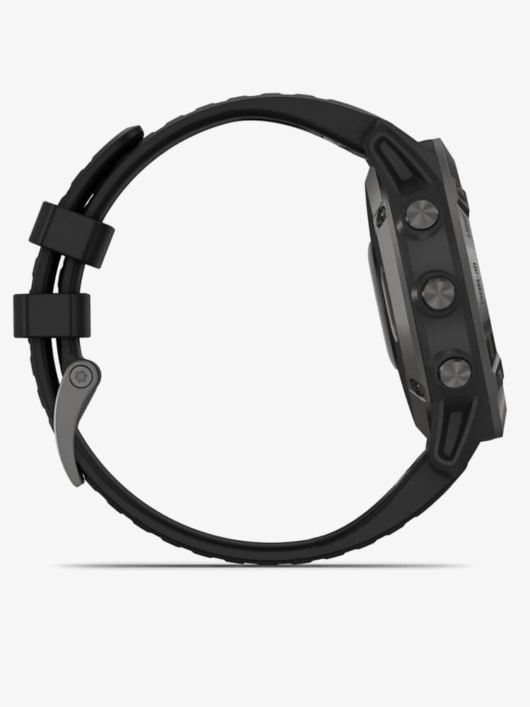 Garmin Unisex Fenix 6 Sapphire Edition Stainless Steel Black Rubber Strap Watch 010-02158-11 