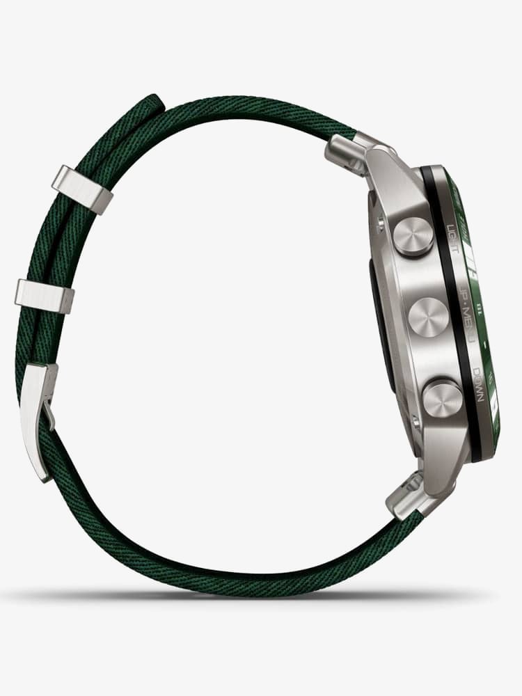 Garmin Unisex Marq Golfer Titanium Green Fabric Strap Watch 010-02395-00 