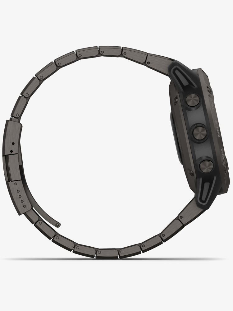 Garmin Unisex Fenix 6 Pro Solar Edition Titanium Carbon Grey DLC Bracelet Watch 010-02410-23 
