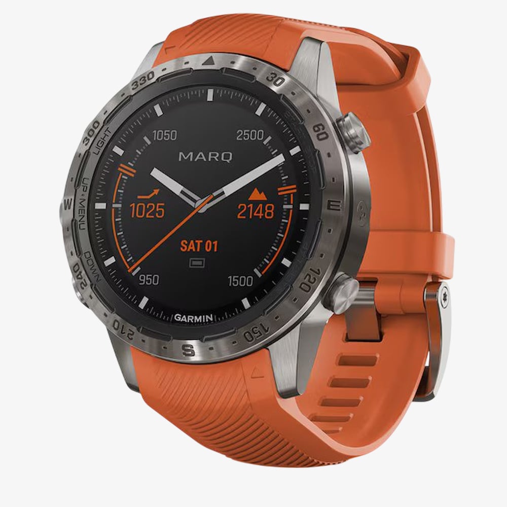 Garmin Mens Marq Adventurer Orange Rubber Strap Watch 010-02567-31 