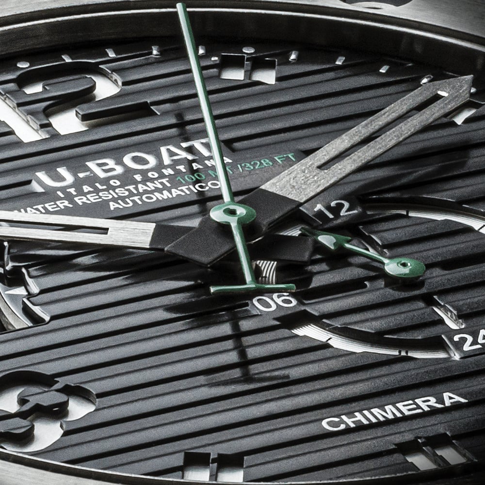 U-BOAT Mens Limited Edition Chimera 46mm Nero Black Leather Strap Watch 9605