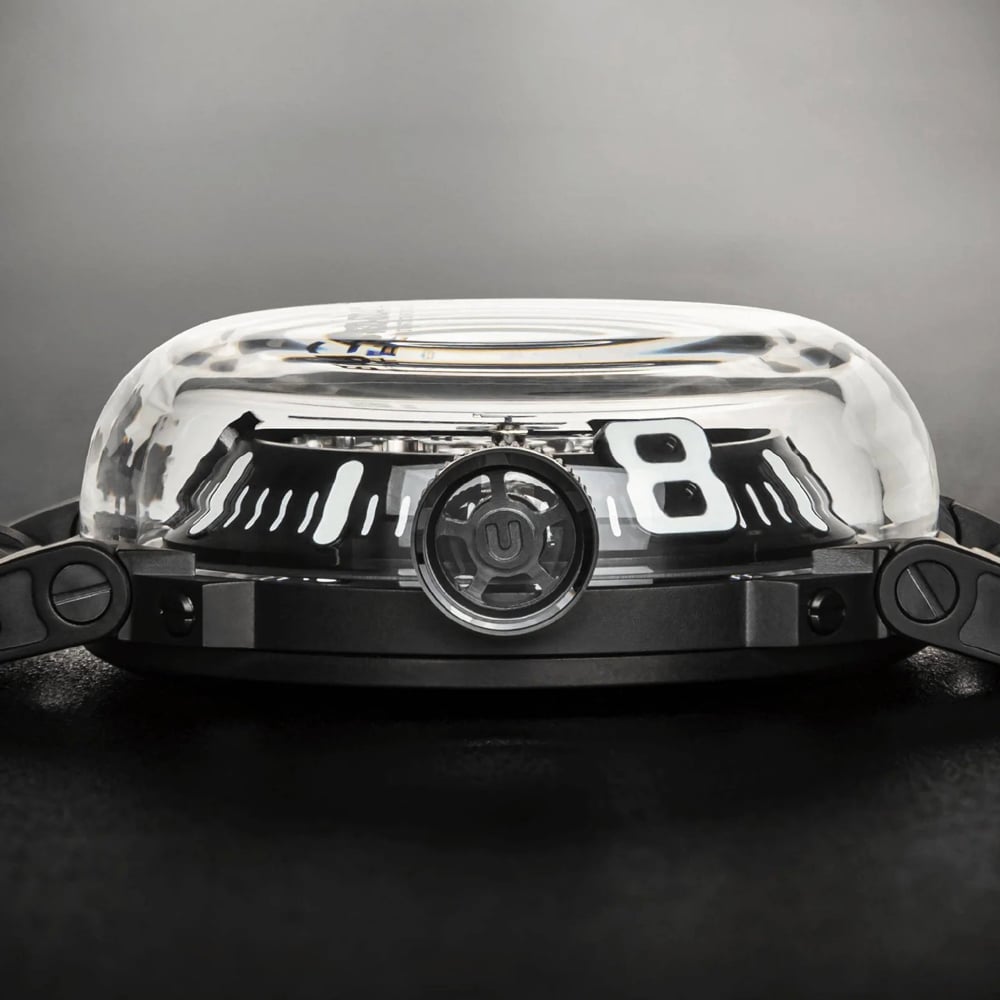 U-BOAT Mens U-65 Skeleton Dial Black Rubber Strap Watch U3349