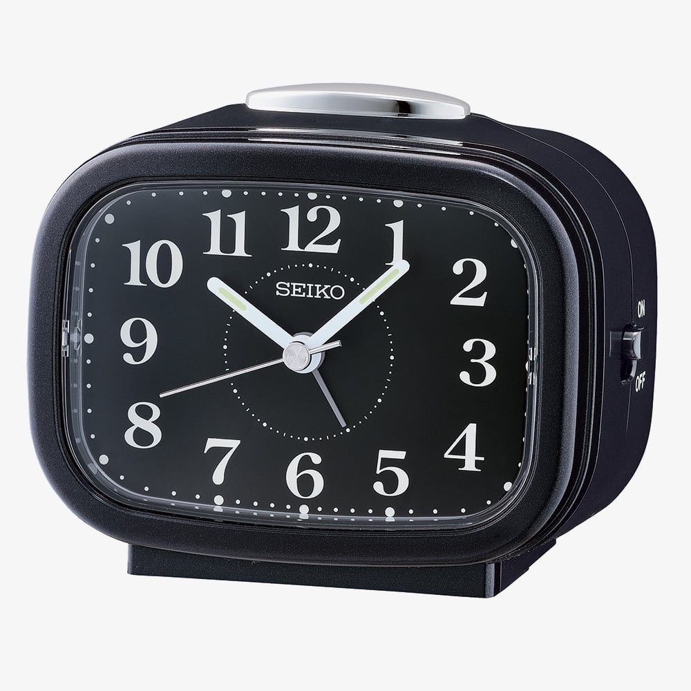 House of Watches - Seiko Retro Black Bell Alarm Clock QHK060J