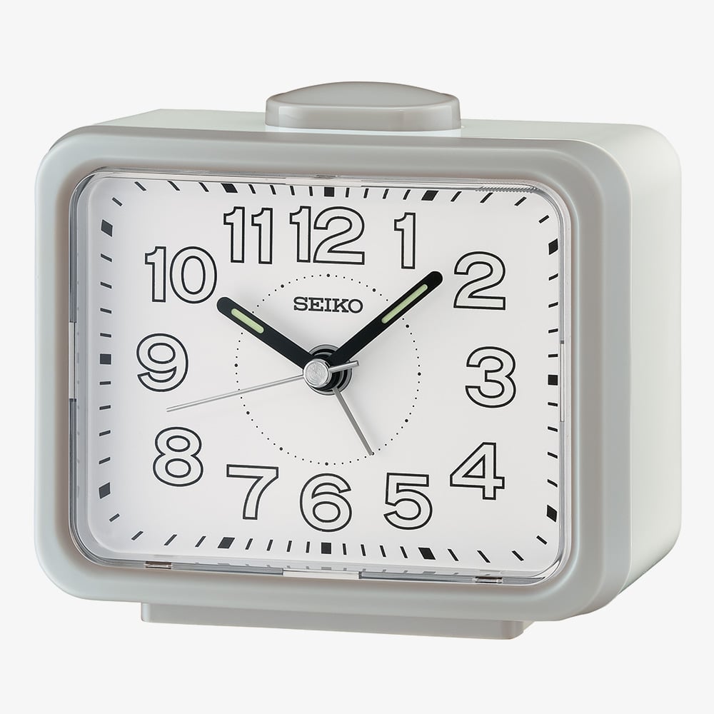House of Watches - Seiko Retro White Dial Grey Alarm Clock QHK061N