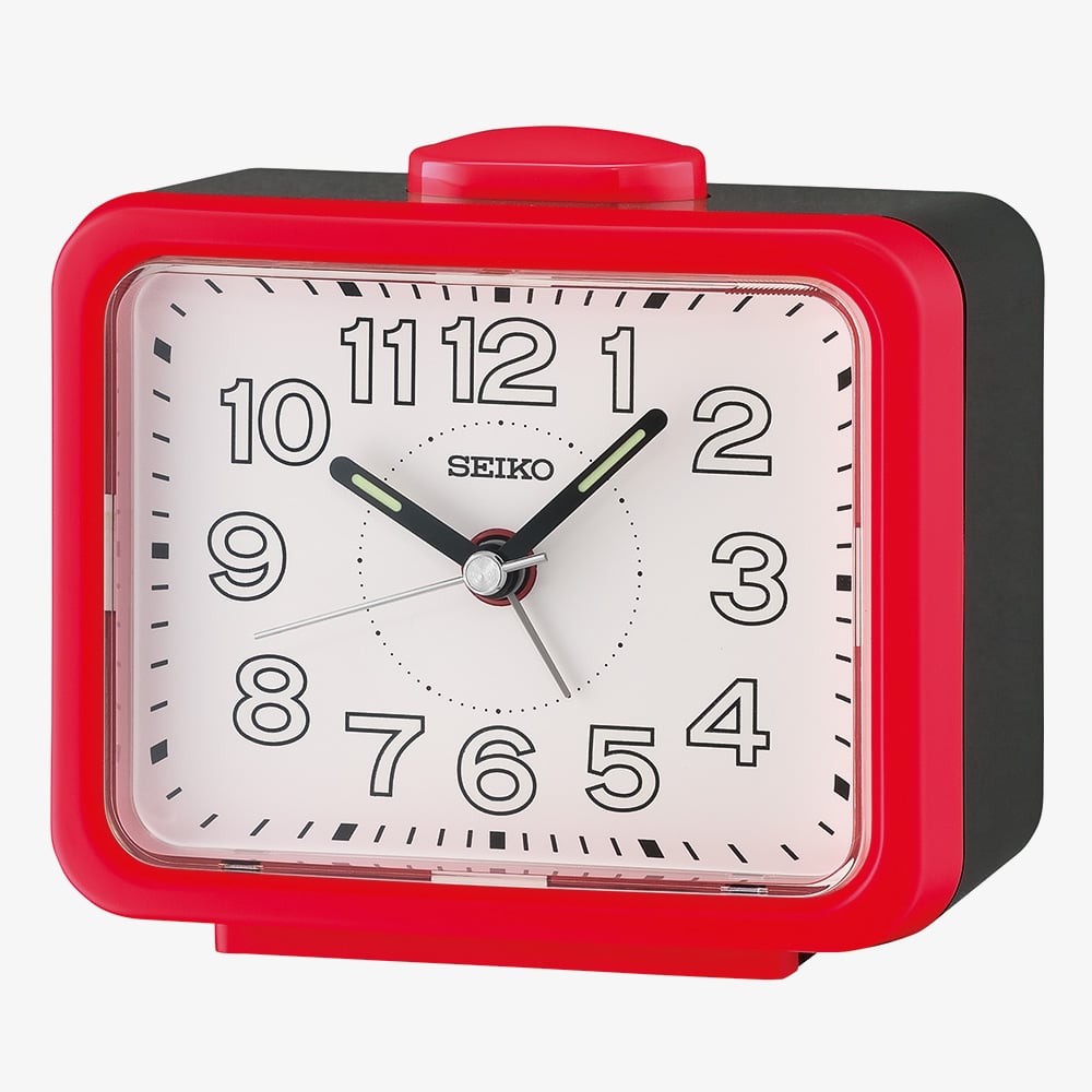House of Watches - Seiko Retro White Dial Red Alarm Clock QHK061R