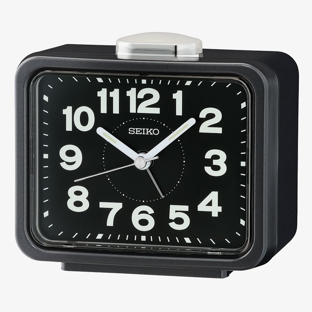 House of Watches - Seiko Retro Black Bell Alarm Clock QHK062K