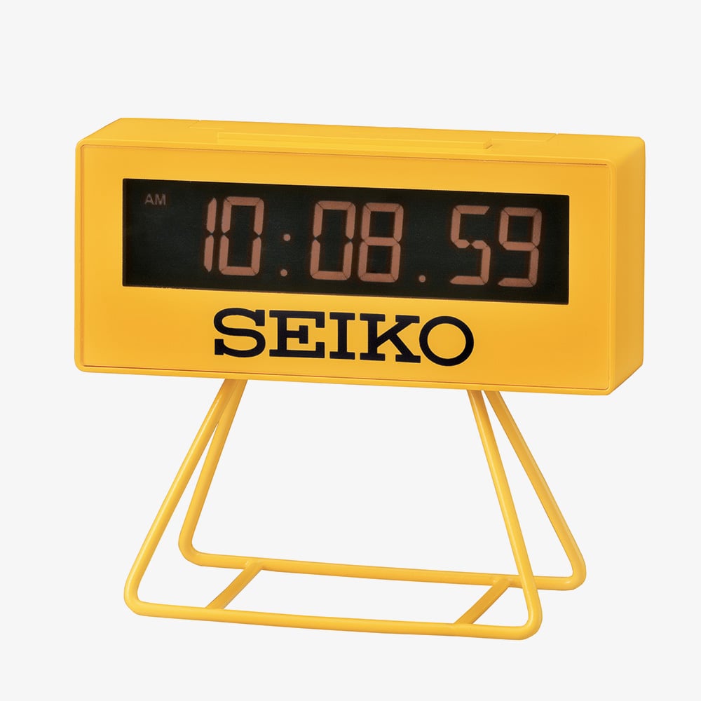 House of Watches - Seiko Sports Yellow Digital Dial Rectangle Alarm Clock QHL062Y