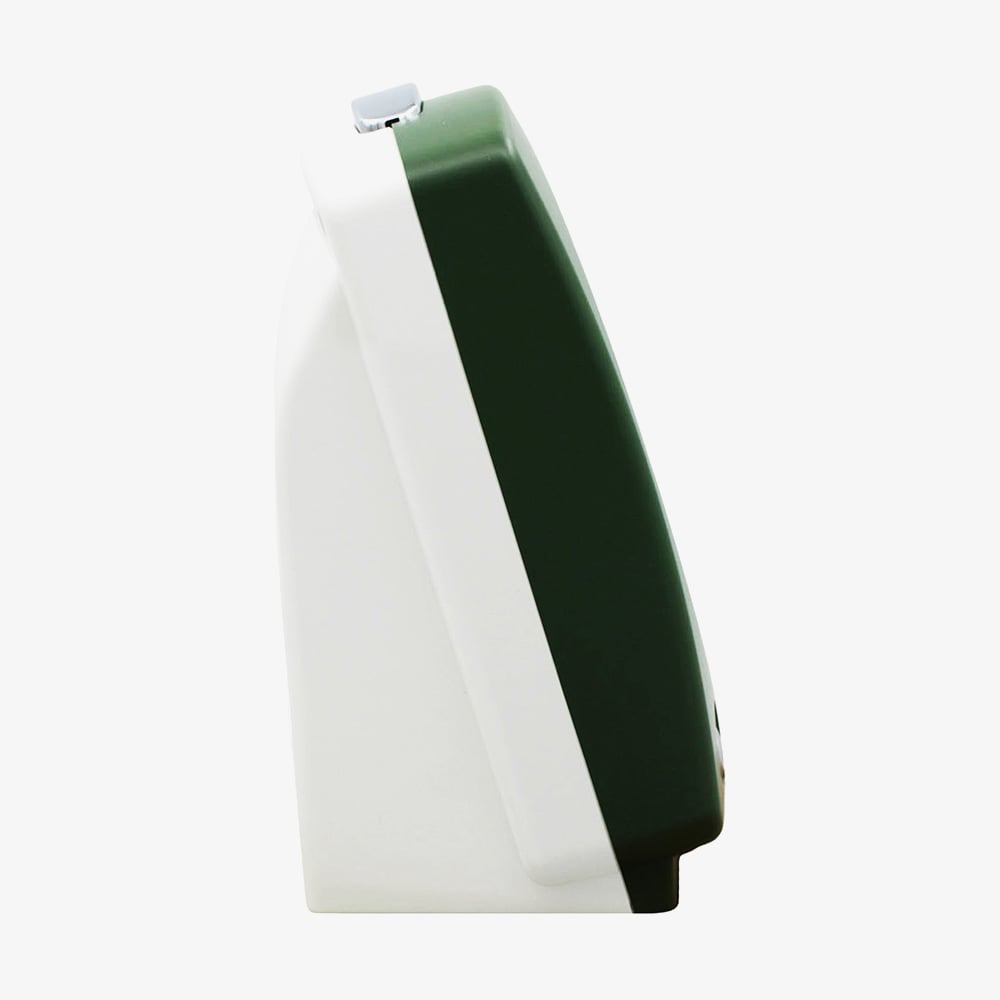 Seiko Retro White Patterned Dial Green Alarm Clock QHP012M