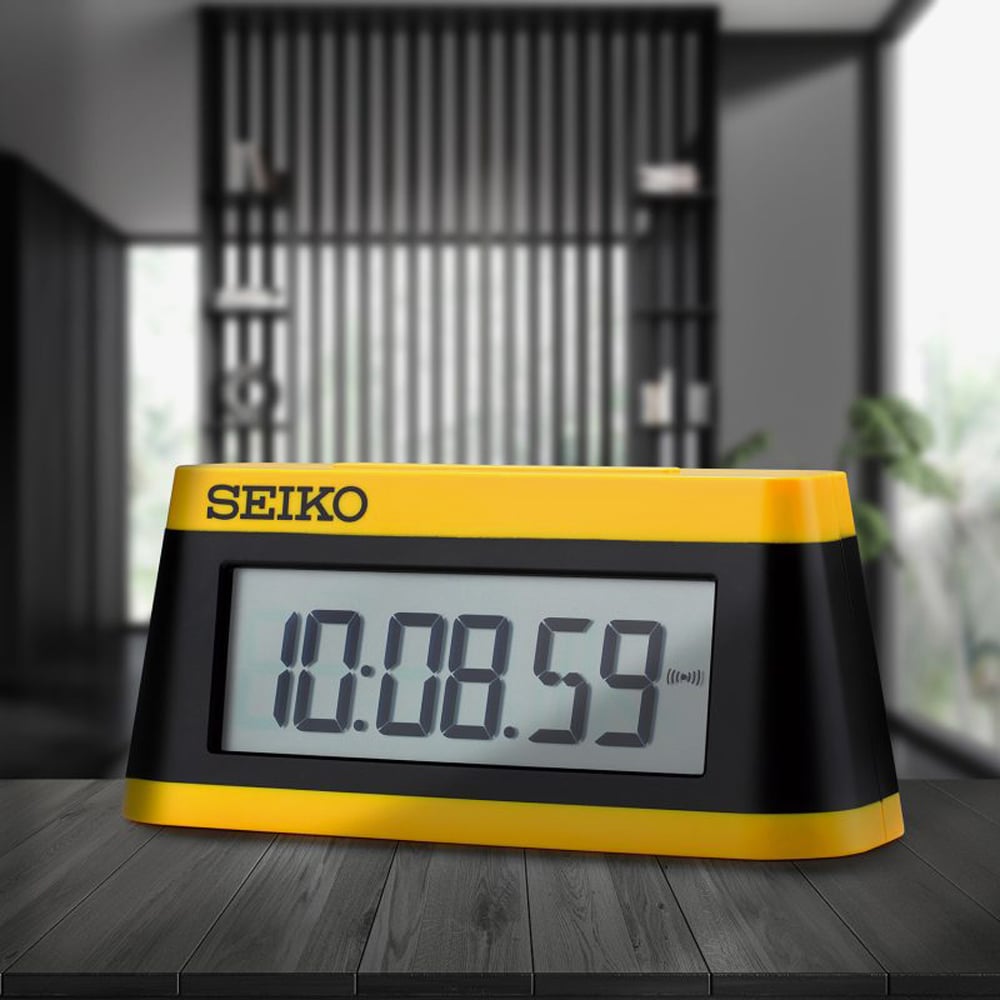 Seiko Sports Yellow Selectable Alarm Clock QHL091Y