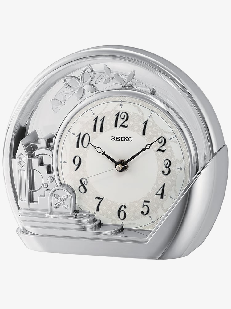House of Watches - Seiko Clocks Silver Mantel Clock QXN232S