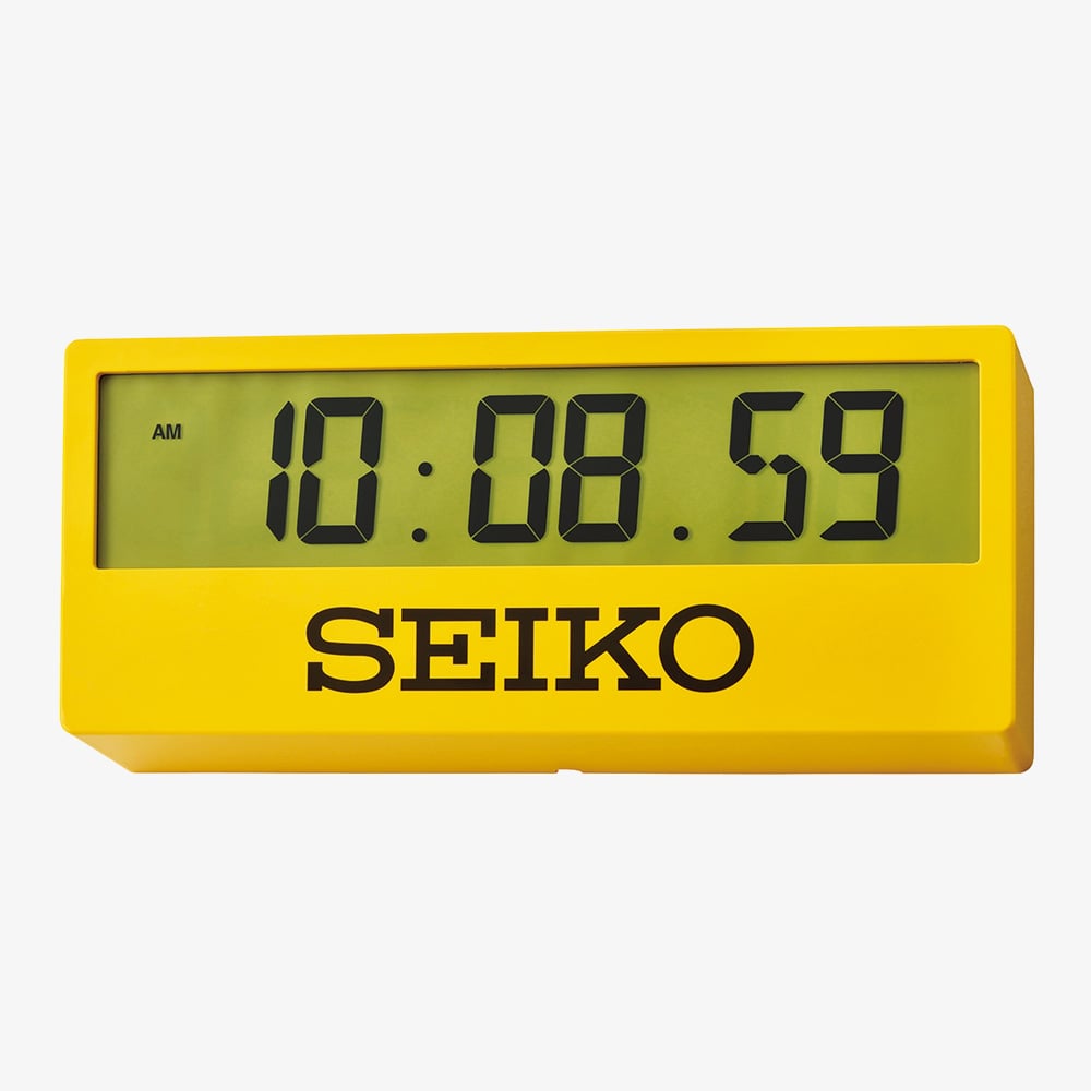 House of Watches - Seiko Sports Yellow Rectangle Digital Mantel Clock QHL073Y