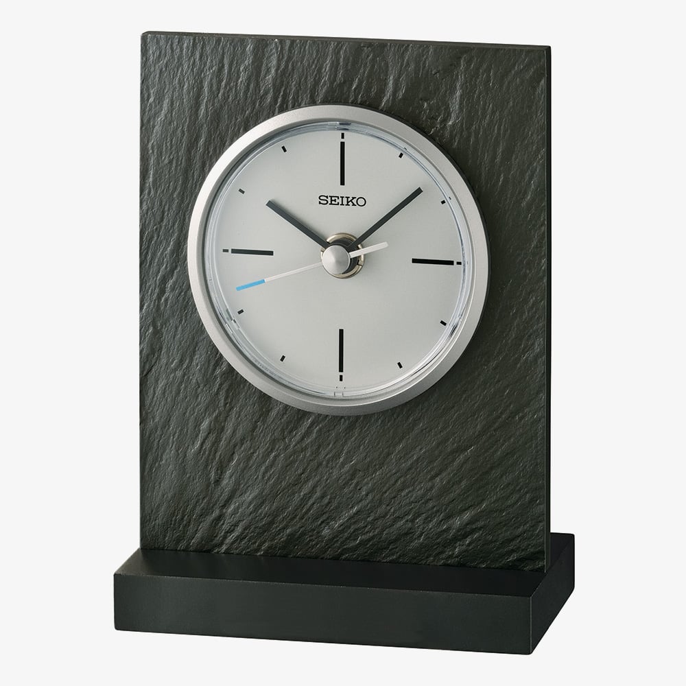 House of Watches - Seiko Black Slate White Dial Mantel Clock QXG153N