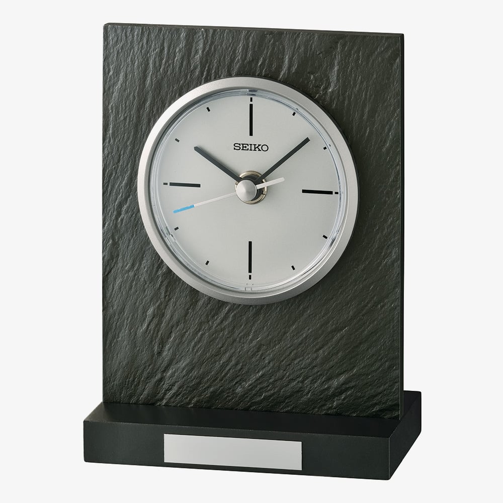 Seiko Black Slate White Dial Mantel Clock QXG153N