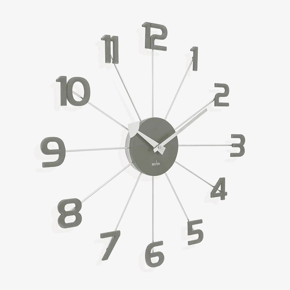 Acctim Astraea Grey & Silver Wall Clock 29027