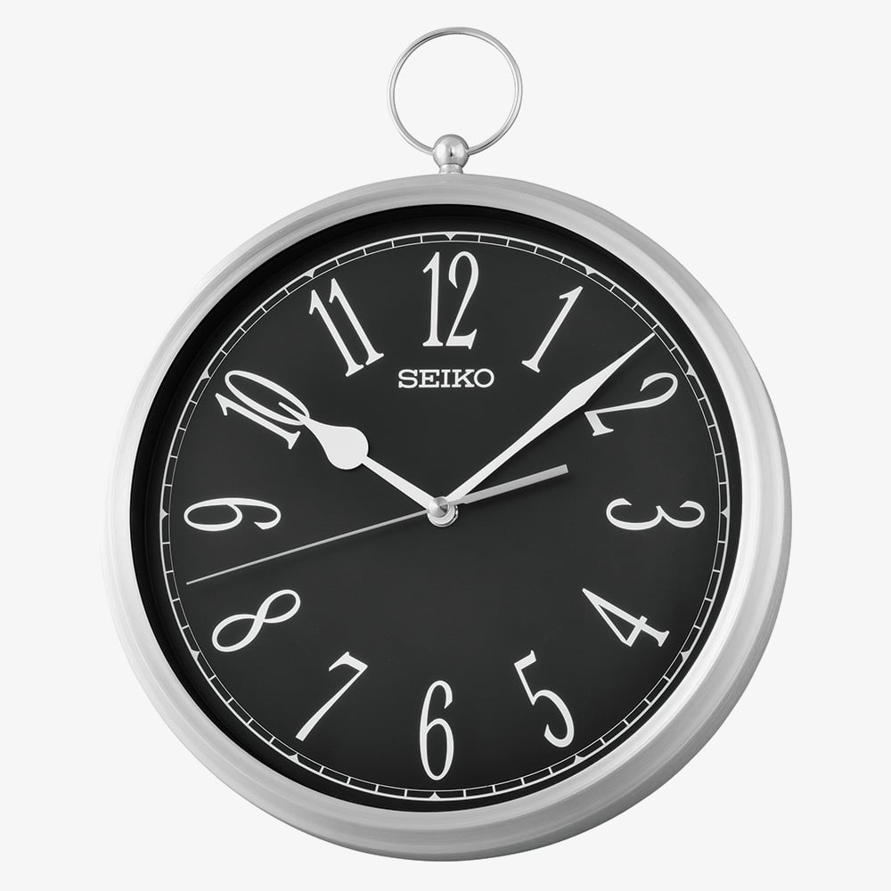 House of Watches - Seiko Black Dial Pocket Watch Style Wall Clock QXA850A