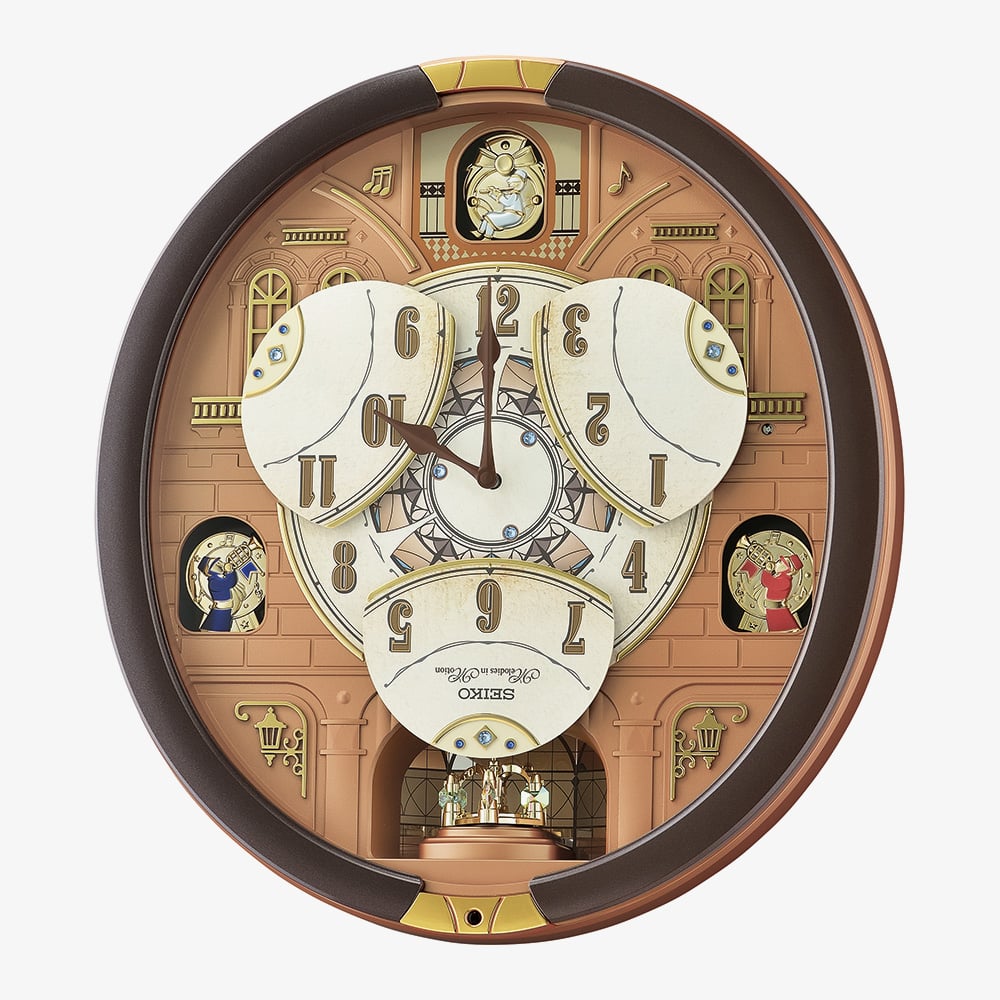 Seiko Melodies In Motion Brown Oval Wall Clock QXM601B