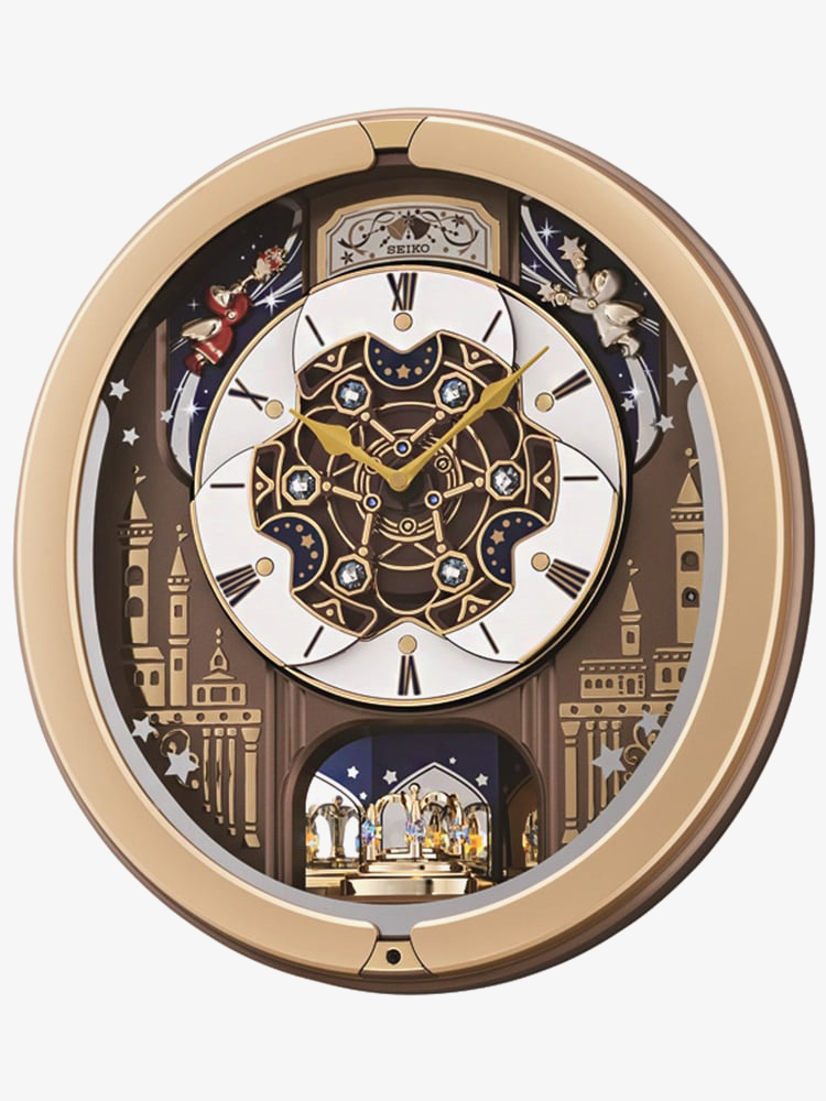 House of Watches - Seiko Clocks Gold Melody In Motion Musical Wall Clock QXM350G