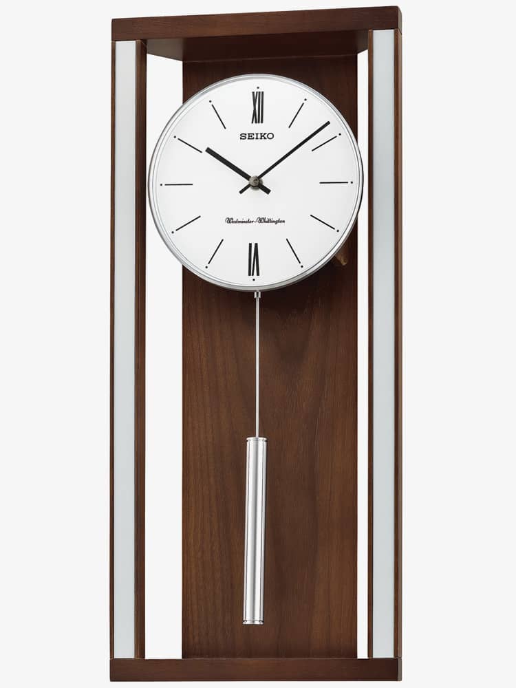 House of Watches - Seiko Clocks Dual Chime Pendulum Brown Wall Clock QXH068B - Image 7