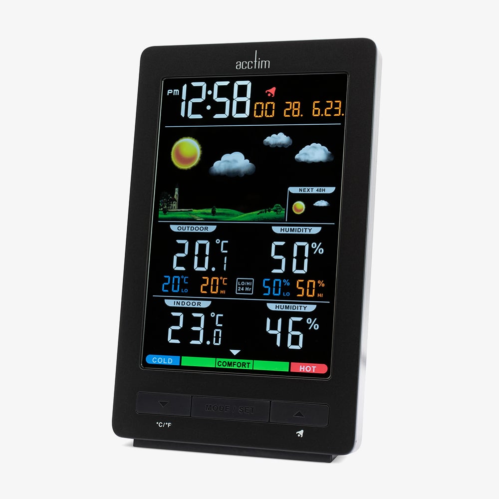 Acctim Ermir Grey Digital Barometer Clock 16177