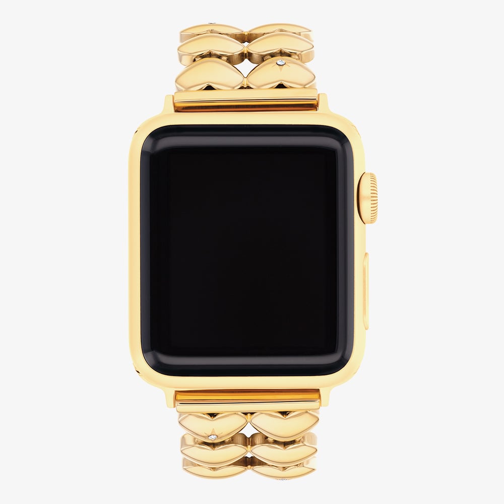 Coach Ladies Gold Tone Heart Apple Watch Strap 14700336