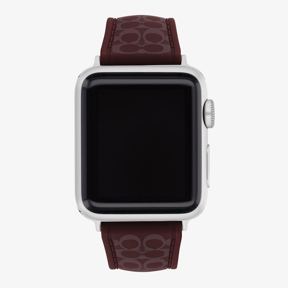 Coach Ladies Blackcurrent Rubber Apple Watch Strap 14700320