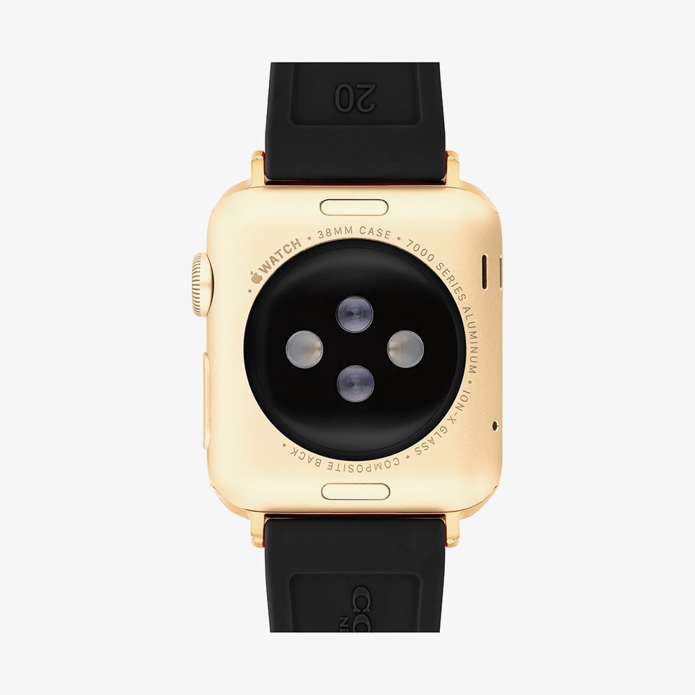 Coach Ladies Black Silicone Quilted Apple Watch Strap 14700317