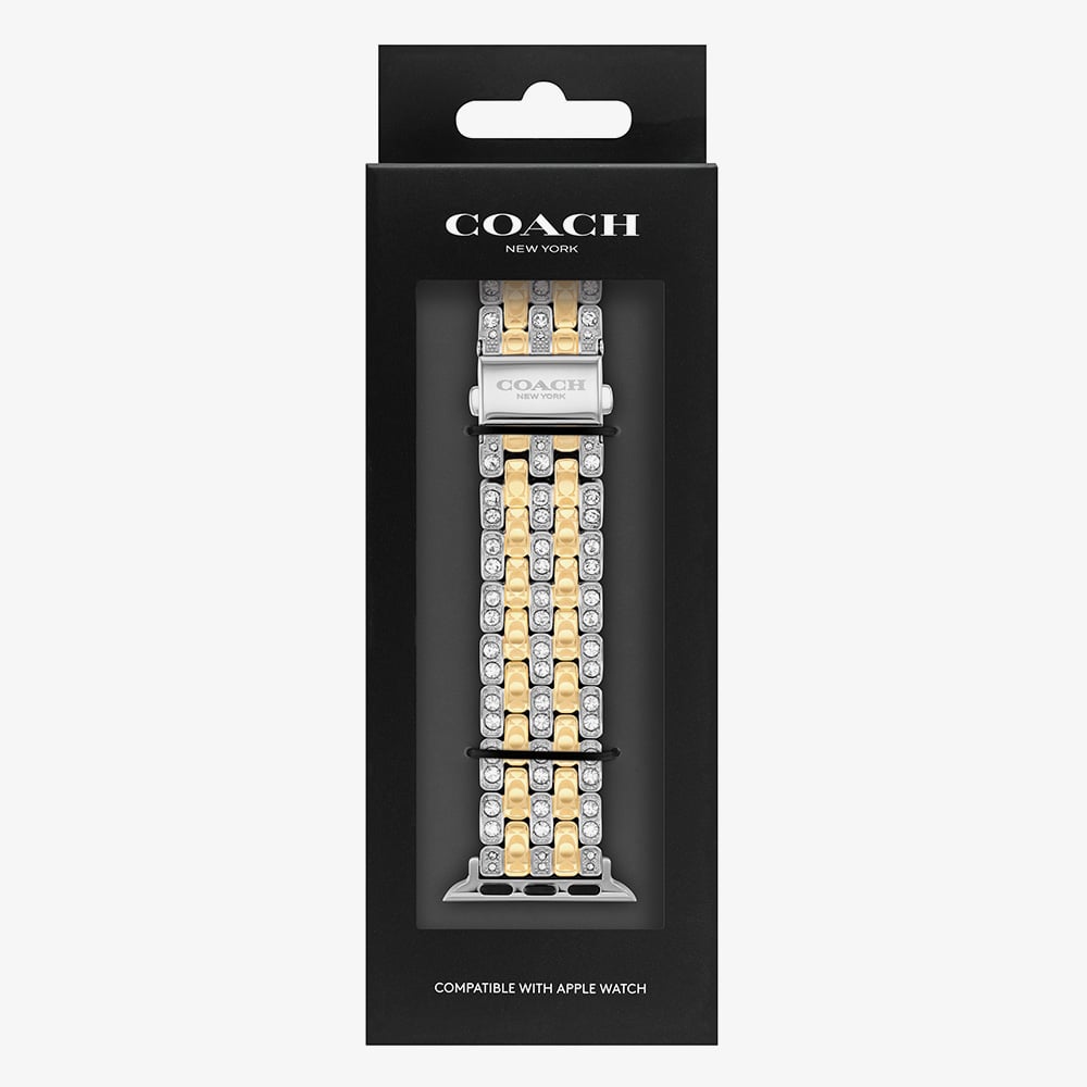 House of Watches - Coach Ladies Two Tone Crystal Set Apple Watch Strap 14700314