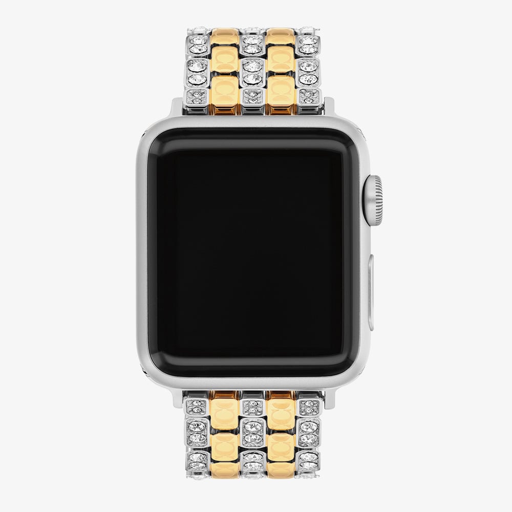 Coach Ladies Two Tone Crystal Set Apple Watch Strap 14700314