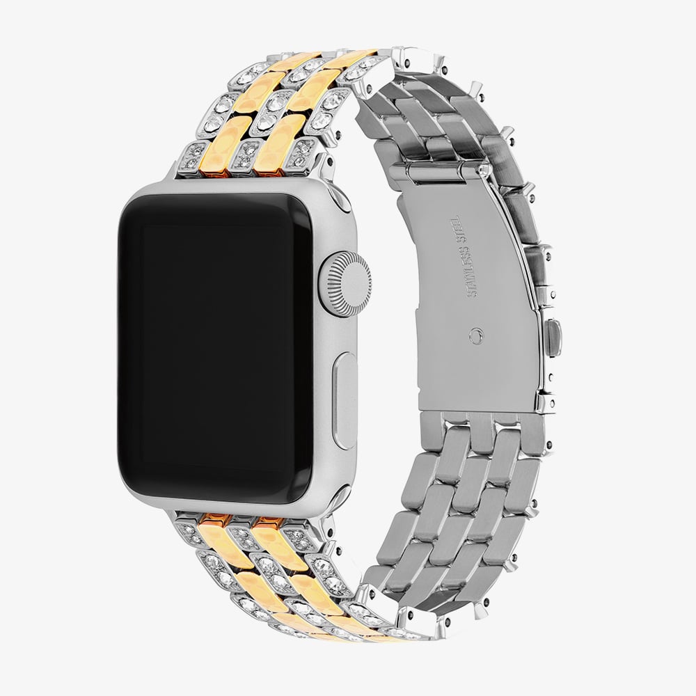Coach Ladies Two Tone Crystal Set Apple Watch Strap 14700314