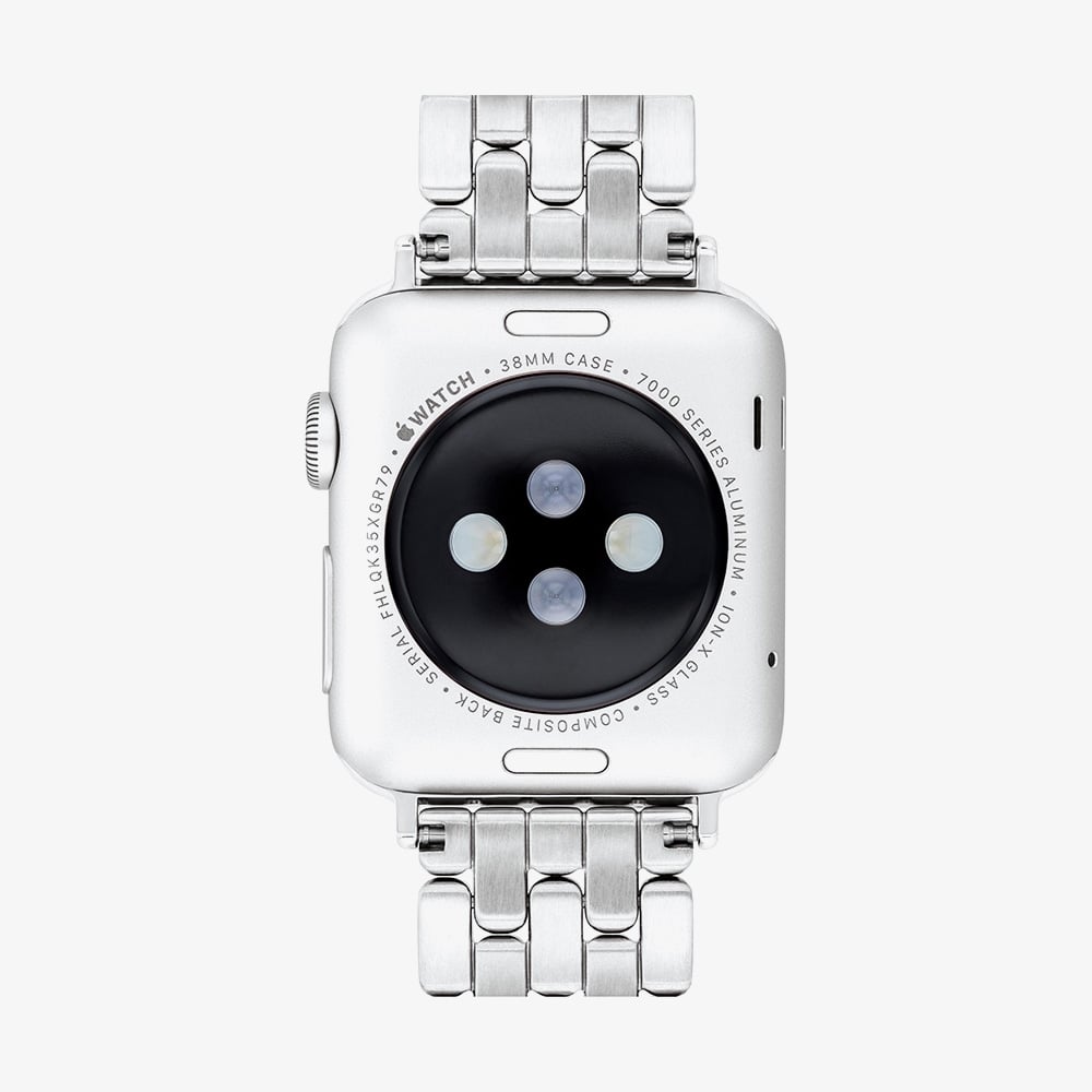 Coach Ladies Silver Tone Crystal Set Apple Watch Strap 14700261