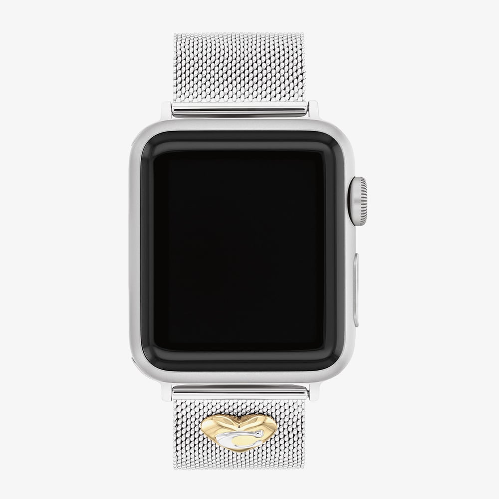 Coach Ladies Silver Mesh Apple Watch Strap 14700239