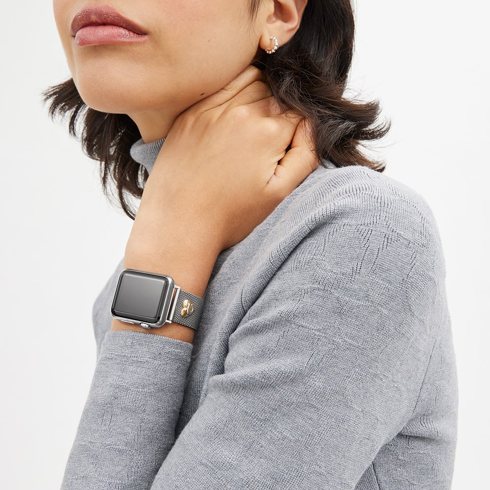 Coach Ladies Silver Mesh Apple Watch Strap 14700239