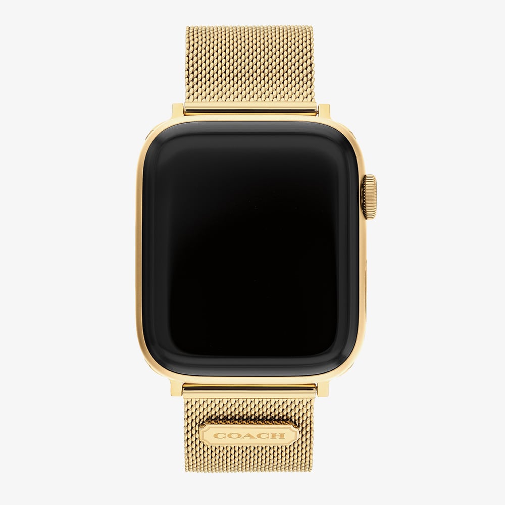 Coach Ladies Gold Tone Mesh Apple Watch Strap 14700064