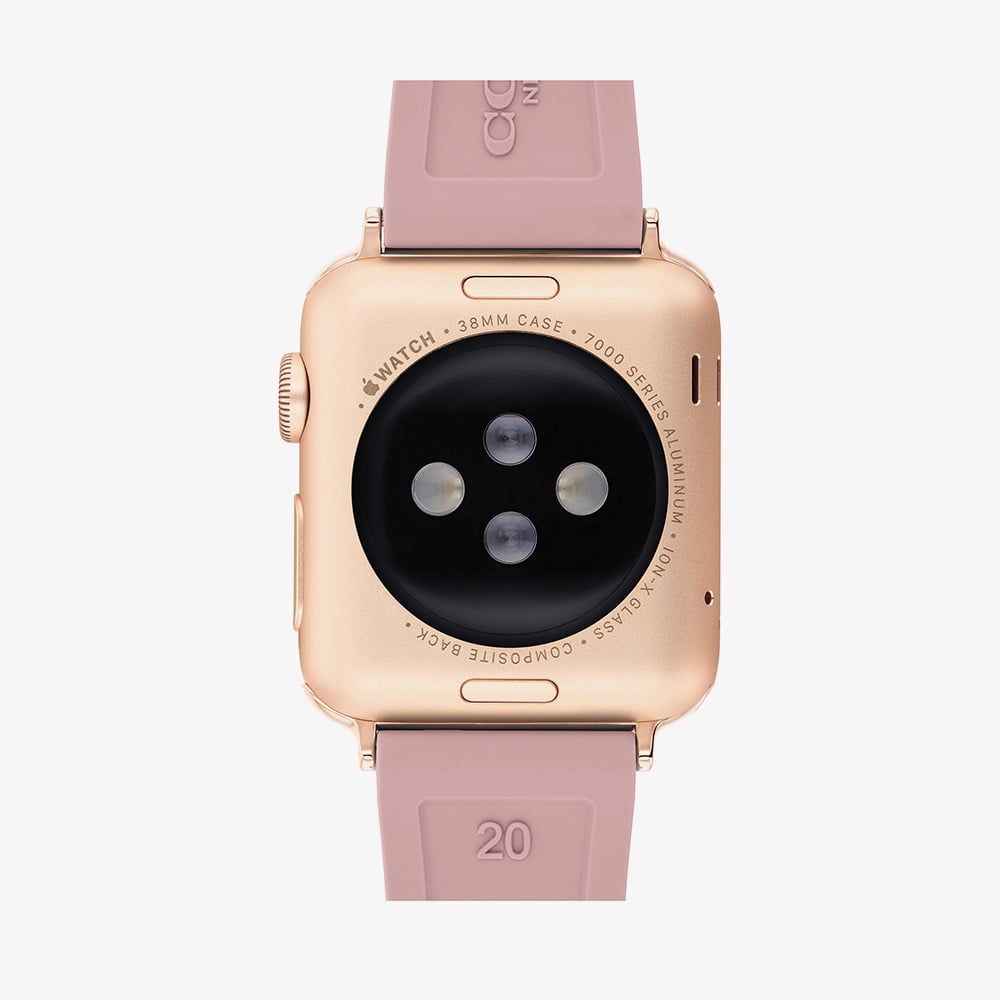 Coach Ladies Pink Silicone Apple Watch Strap 14700040