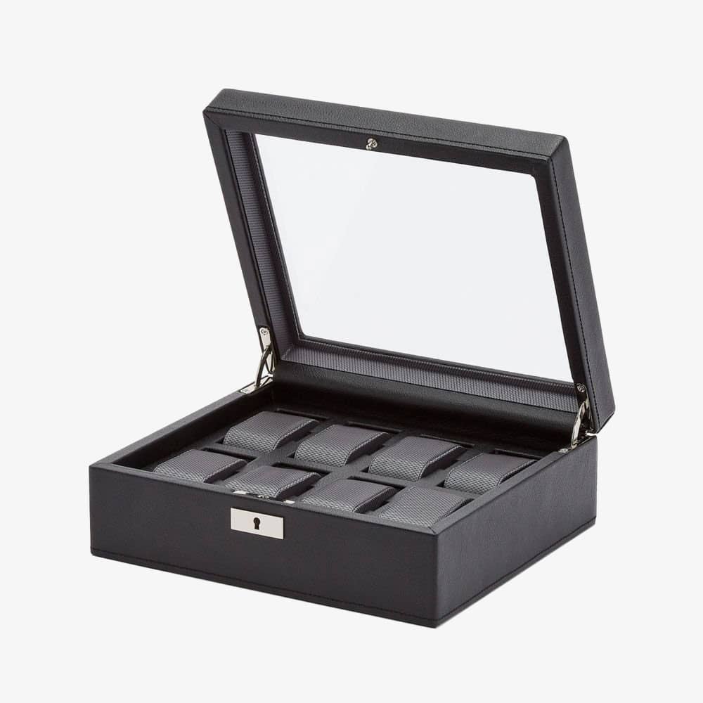 WOLF Viceroy 8 Piece Black Watch Box 466002