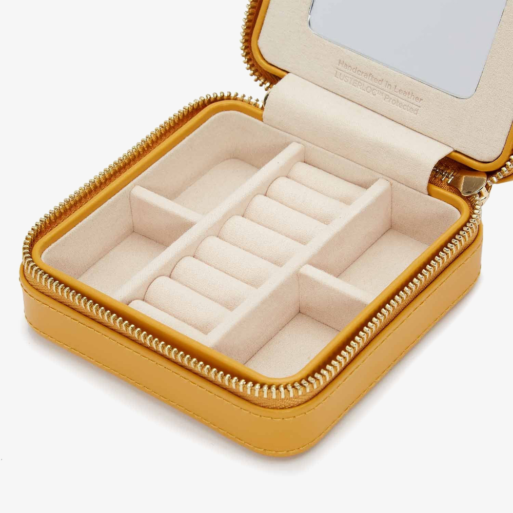 WOLF Maria Mustard Small Zip Jewellery Case 766293