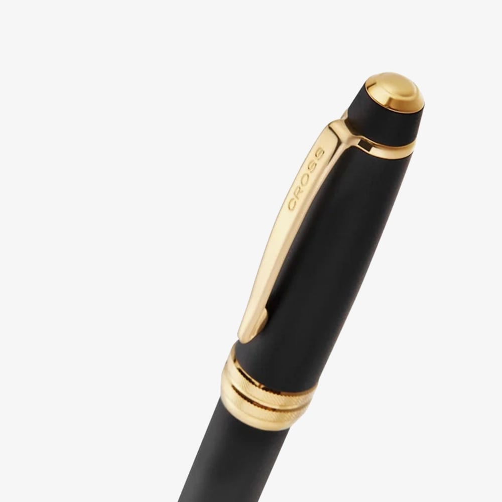 Cross Bailey Matte Black Lacquer & 23ct Gold Ballpoint Pen AT0452-24