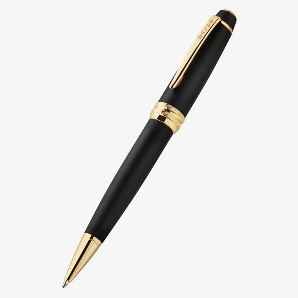 Cross Bailey Matte Black Lacquer & 23ct Gold Ballpoint Pen AT0452-24