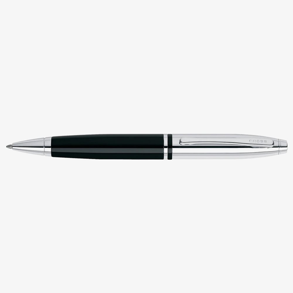 Cross Calais Chrome & Black Lacquer Ballpoint Pen AT0112-2