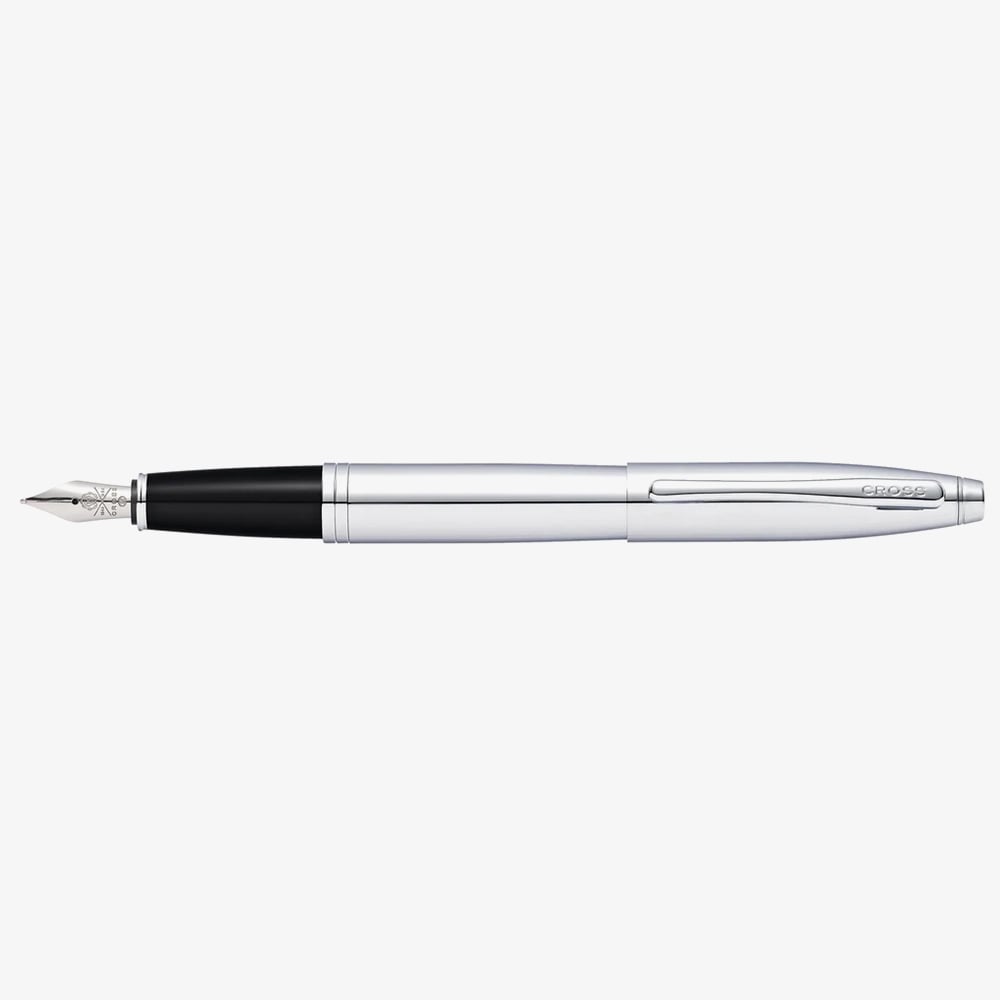 Cross Calais Polished Chrome Stainless Steel Medium Nib Fountain Pen AT0116-1MS