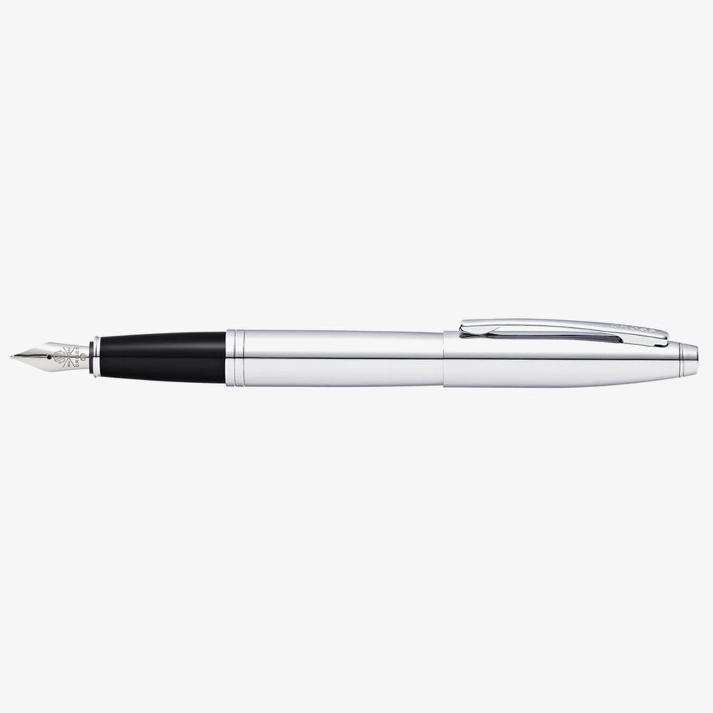 Cross Calais Polished Chrome Stainless Steel Medium Nib Fountain Pen AT0116-1MS