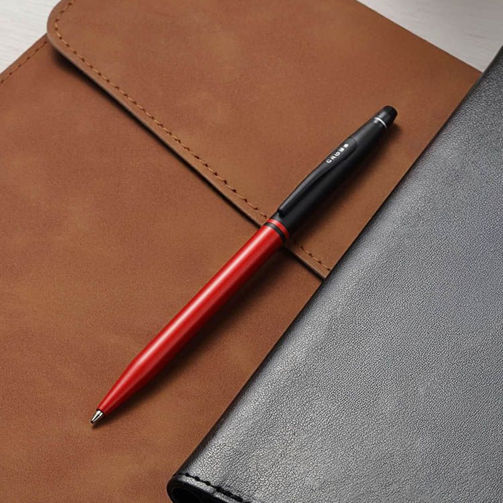 Cross Click Tuxedo Satin Metallic Red Ballpoint Pen AT0622-125
