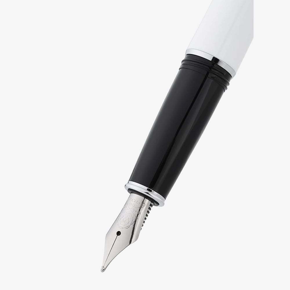 Cross Lume White & Chrome Stainless Steel Medium Nib Fountain Pen AT0806-2MS